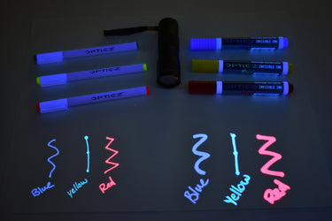 Opticz UV Blacklight Reactive Invisible Ink Markers Security Kit